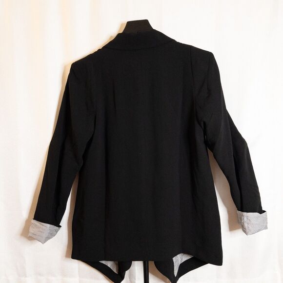 Anthropologie Cartonnier Black Blazer Jacket Draped Open- Front Size Medium NWT - Picture 4 of 13